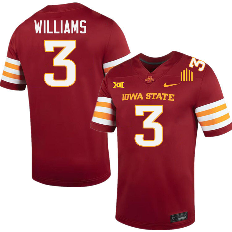 Jontez Williams Jersey,Iowa State Cyclones #3 Jontez Williams College Jersey Youth-Cardinal